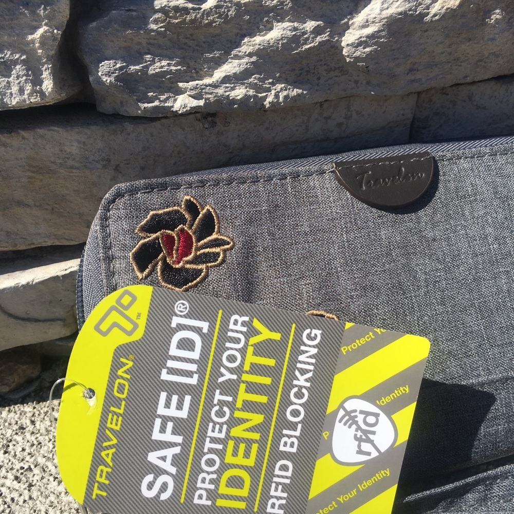 Travelon Wallet with Floral Embroidery